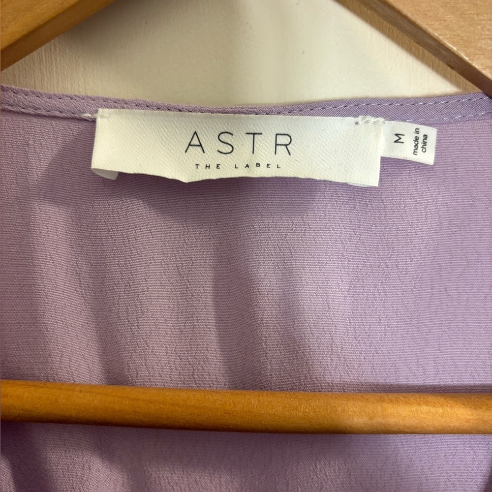 Astr The Label Lavender Tie Front Flutter Sleeve … - image 4